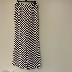 Steve Madden wide leg pant size M, brown and cream checked, part of 3 piece set
